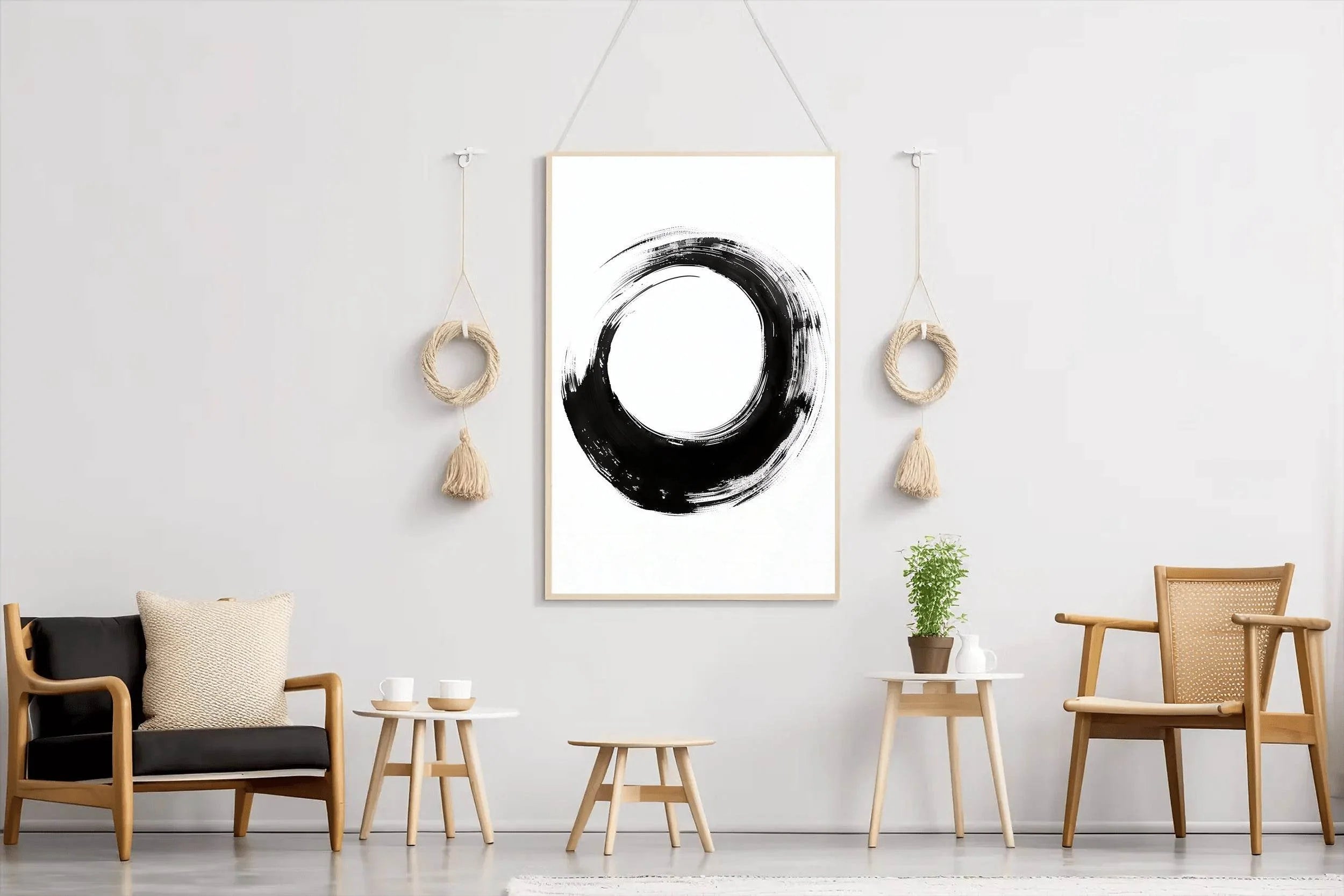 Black Inked Circle Modern Wall Art - beink online art store