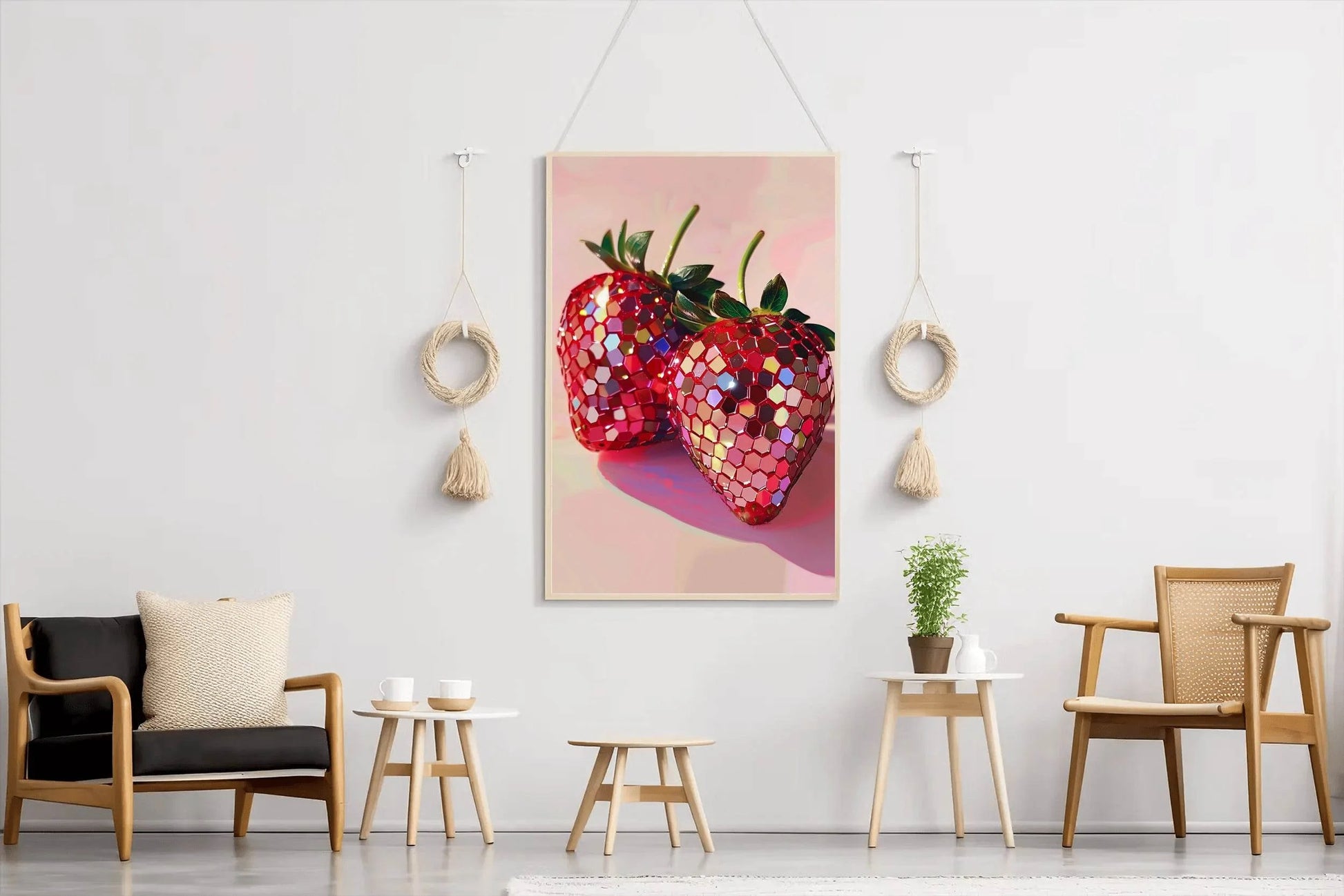 Kids Disco Strawberries Wall Art - beink online art store
