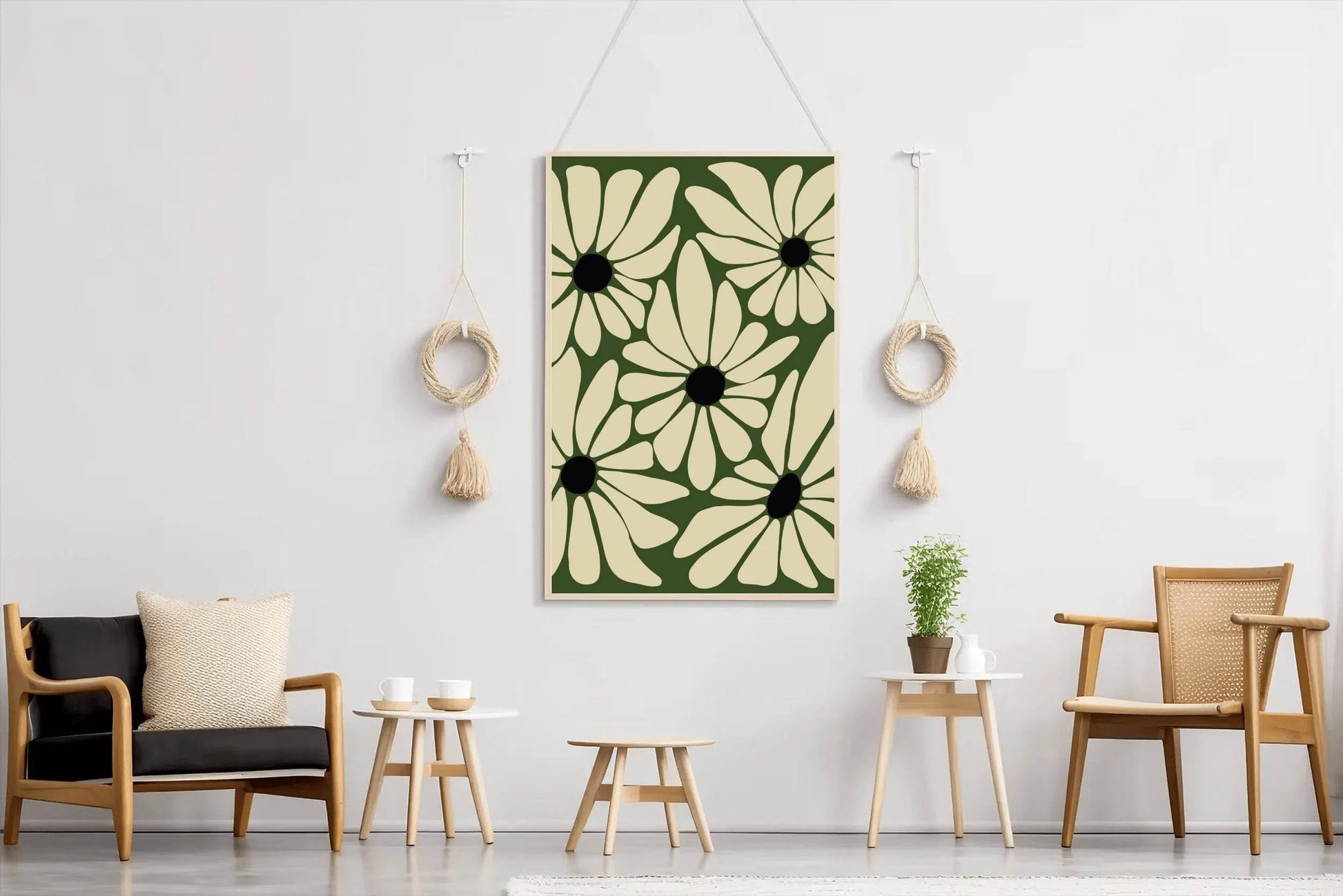 Abstract Floral Art Stylized Daisies ArtWork - beink online art store