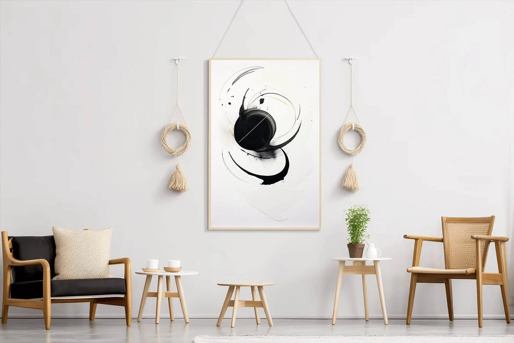 Black and White Painting Abstract Wall Art - beink online art store