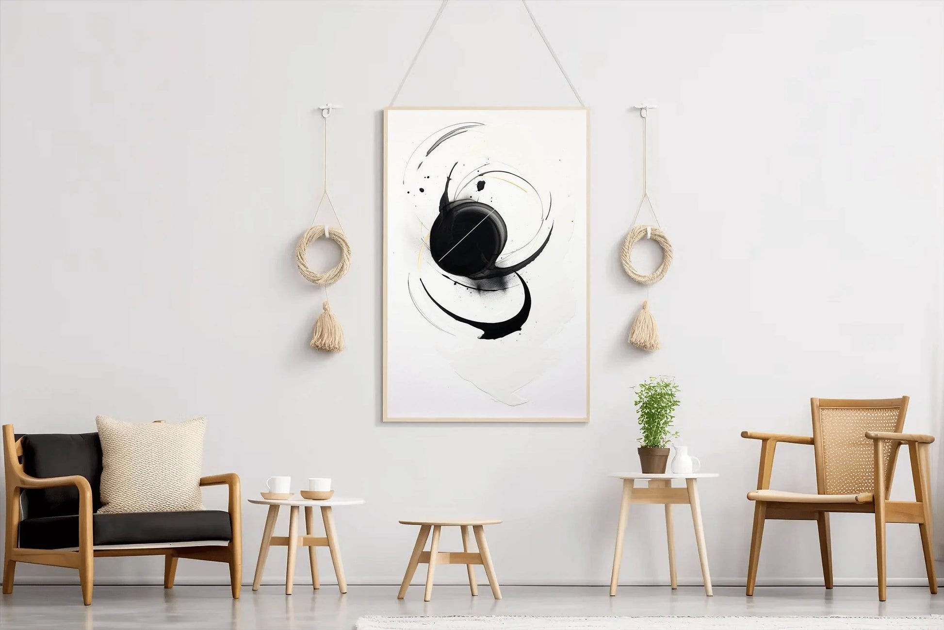 Black and White Painting Abstract Wall Art - beink online art store