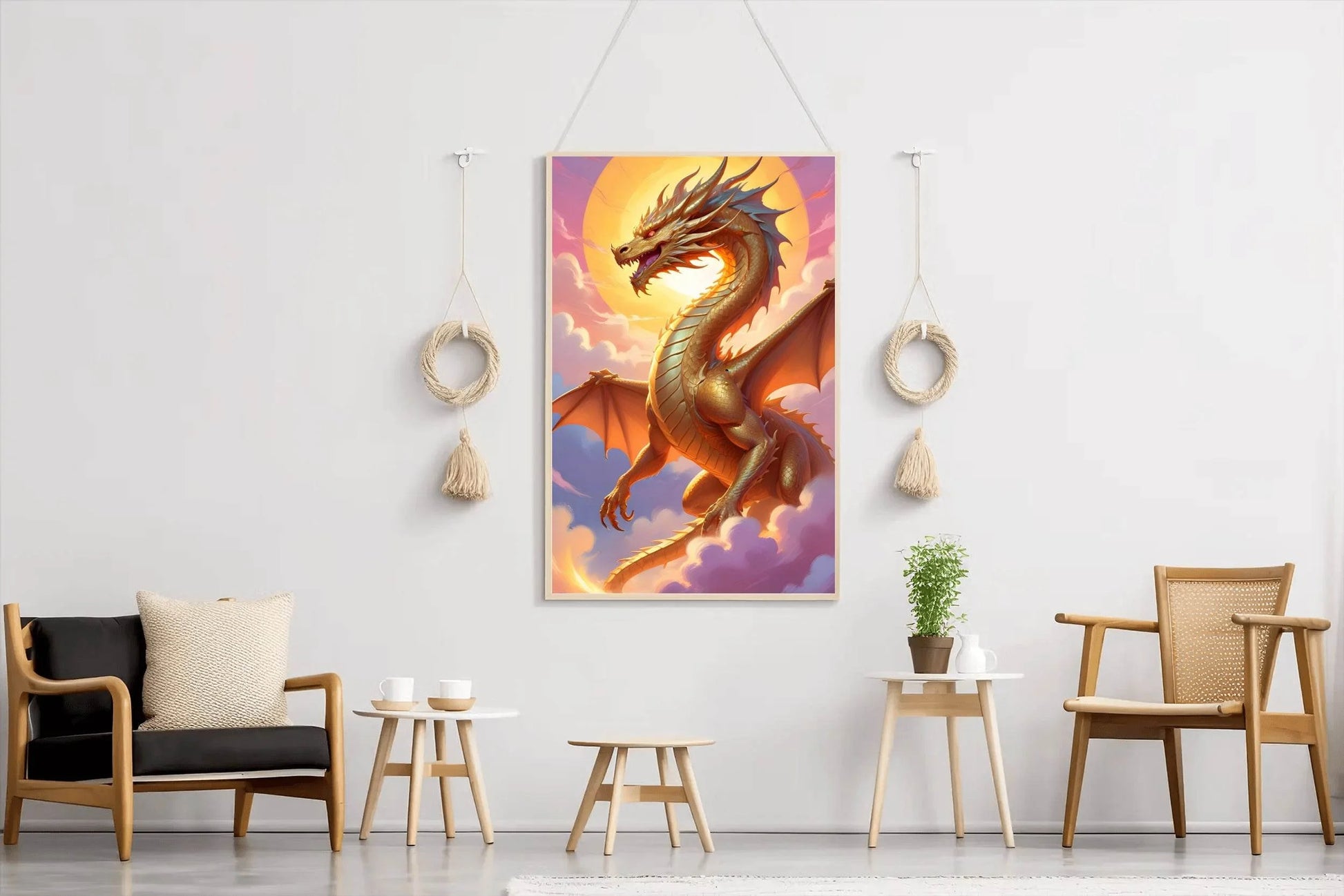 Golden Dragon Animal Wall Art - beink online art store