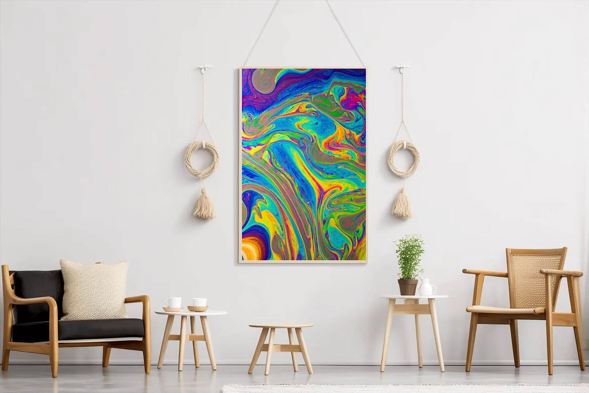 Multicolor Oil Paint Fluid Abstract Wall Art - beink online art store