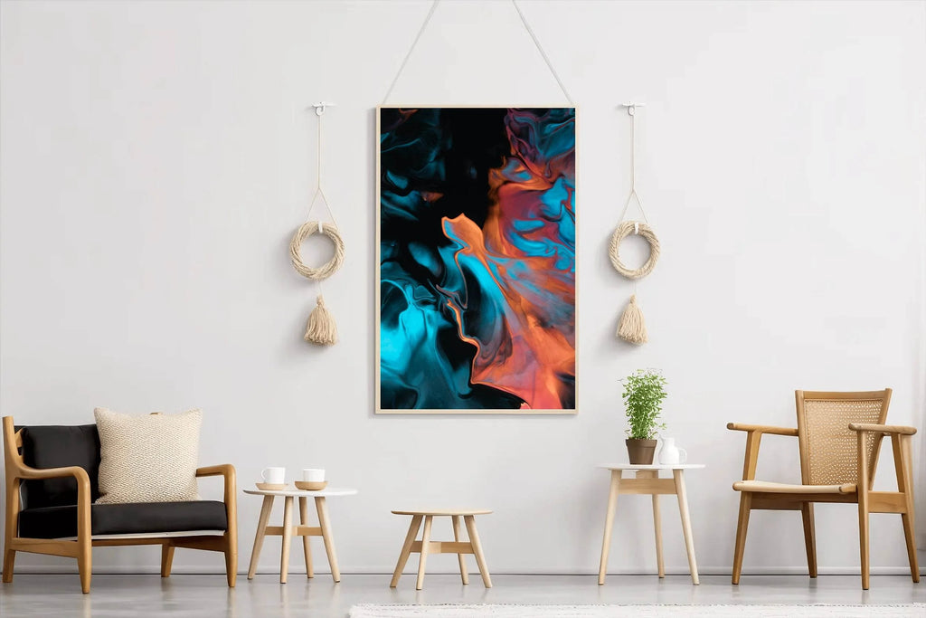 Dark Multicolor Oil Paint Abstract Wall Art - beink online art store