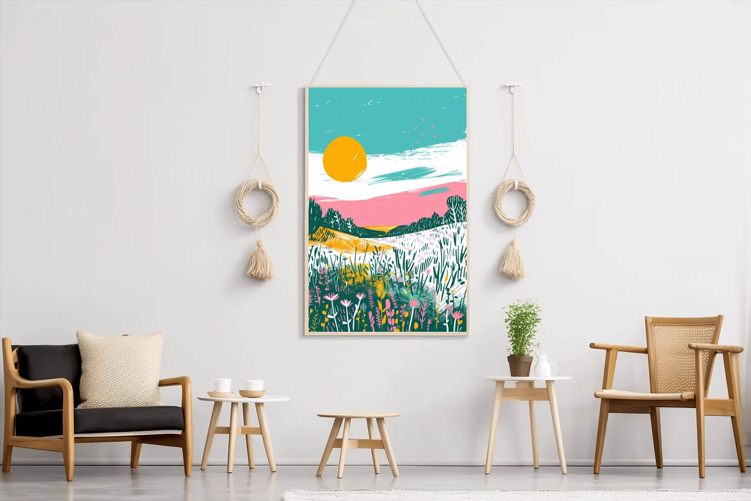 Vibrant Meadow Modern Wall Art - beink online art store