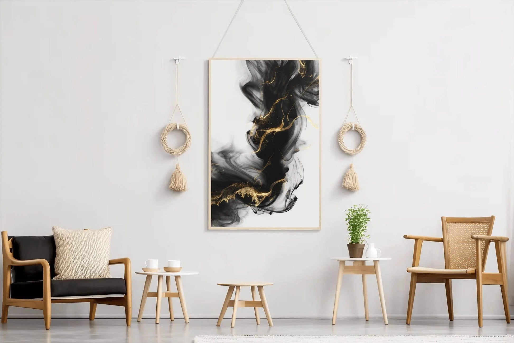Black and Gold Smoke Wall Art - beink online art store