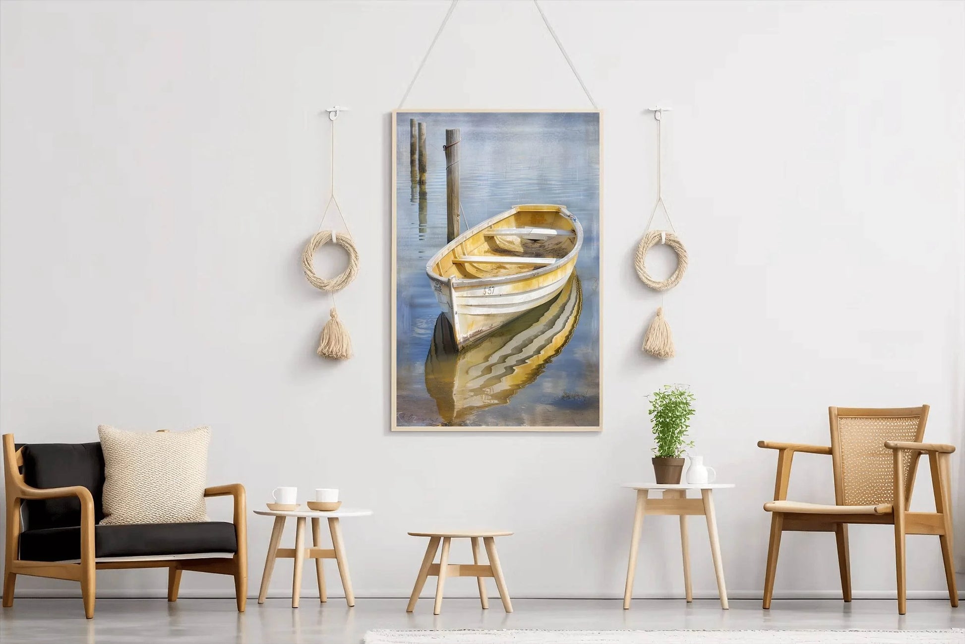 Small Wooden Boat Wall Art - beink online art store
