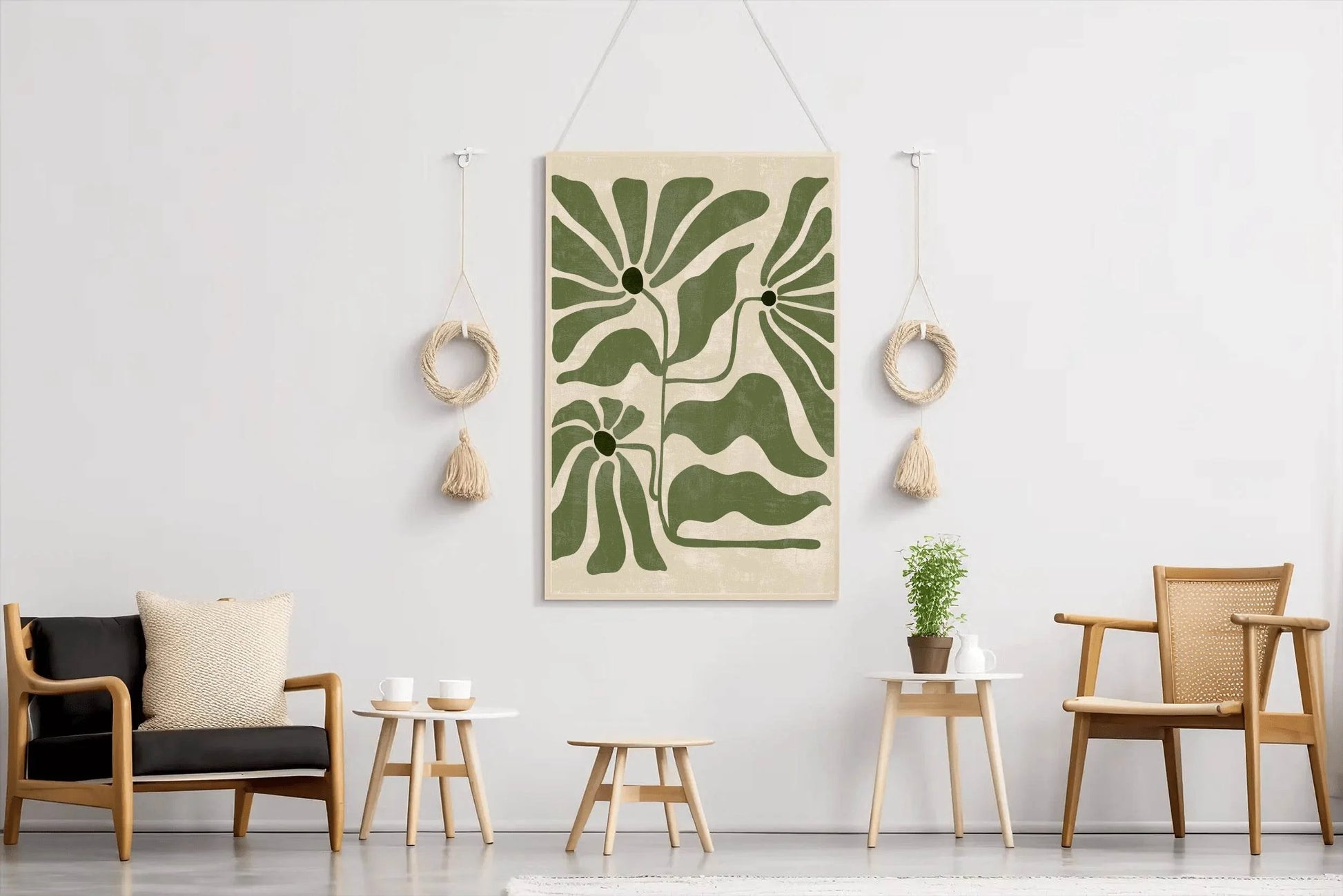 Abstract Green Flower Painting ArtWork - beink online art store