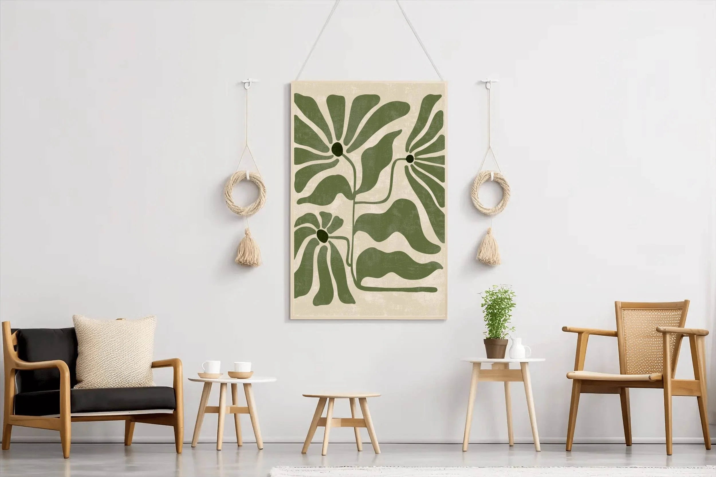 Abstract Green Flower Painting ArtWork - beink online art store