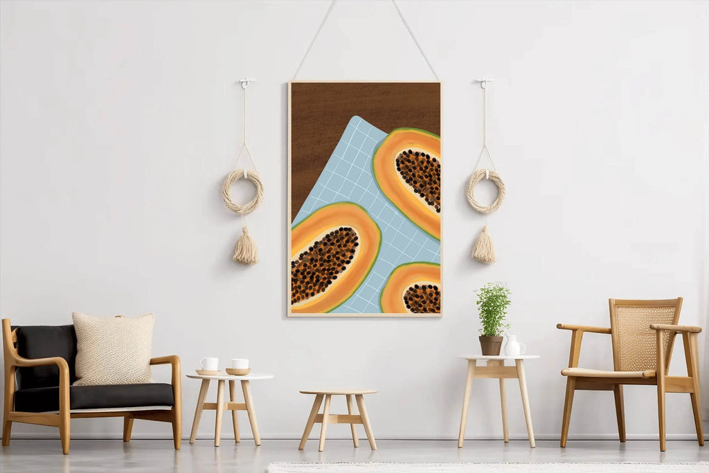 Papaya Fruit Painting Wall Art - beink online art store