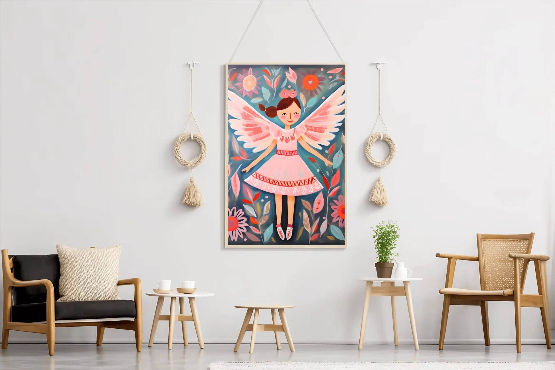 Watercolor Illustration of Dancing Girl In Pink Dress - beink online art store