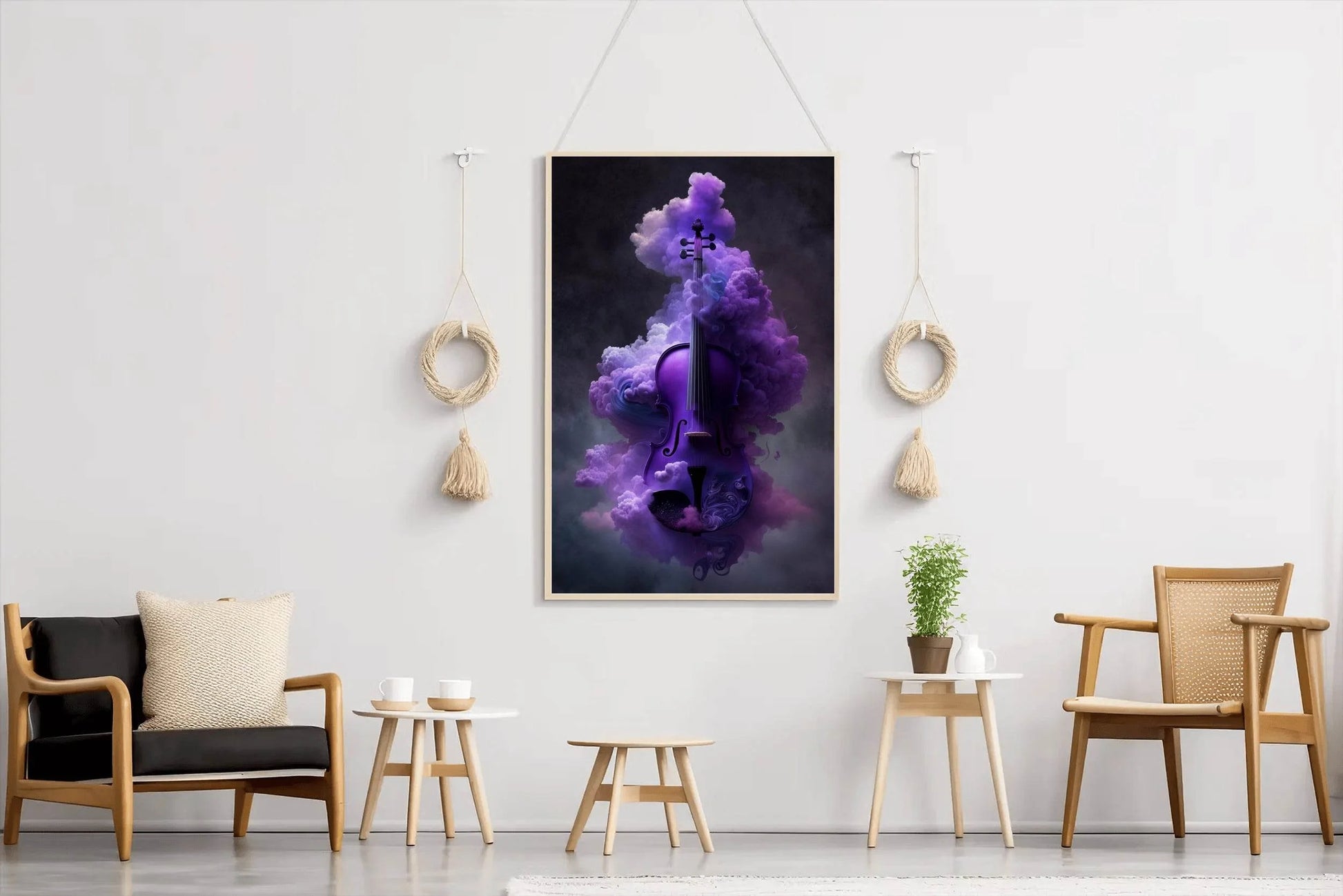Purple Magic Violin In Smoke Wall Art - beink online art store