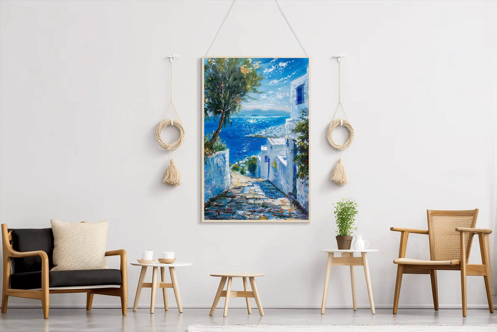 Watercolor Painting Of Coastal Alleys Wall Art - beink online art store