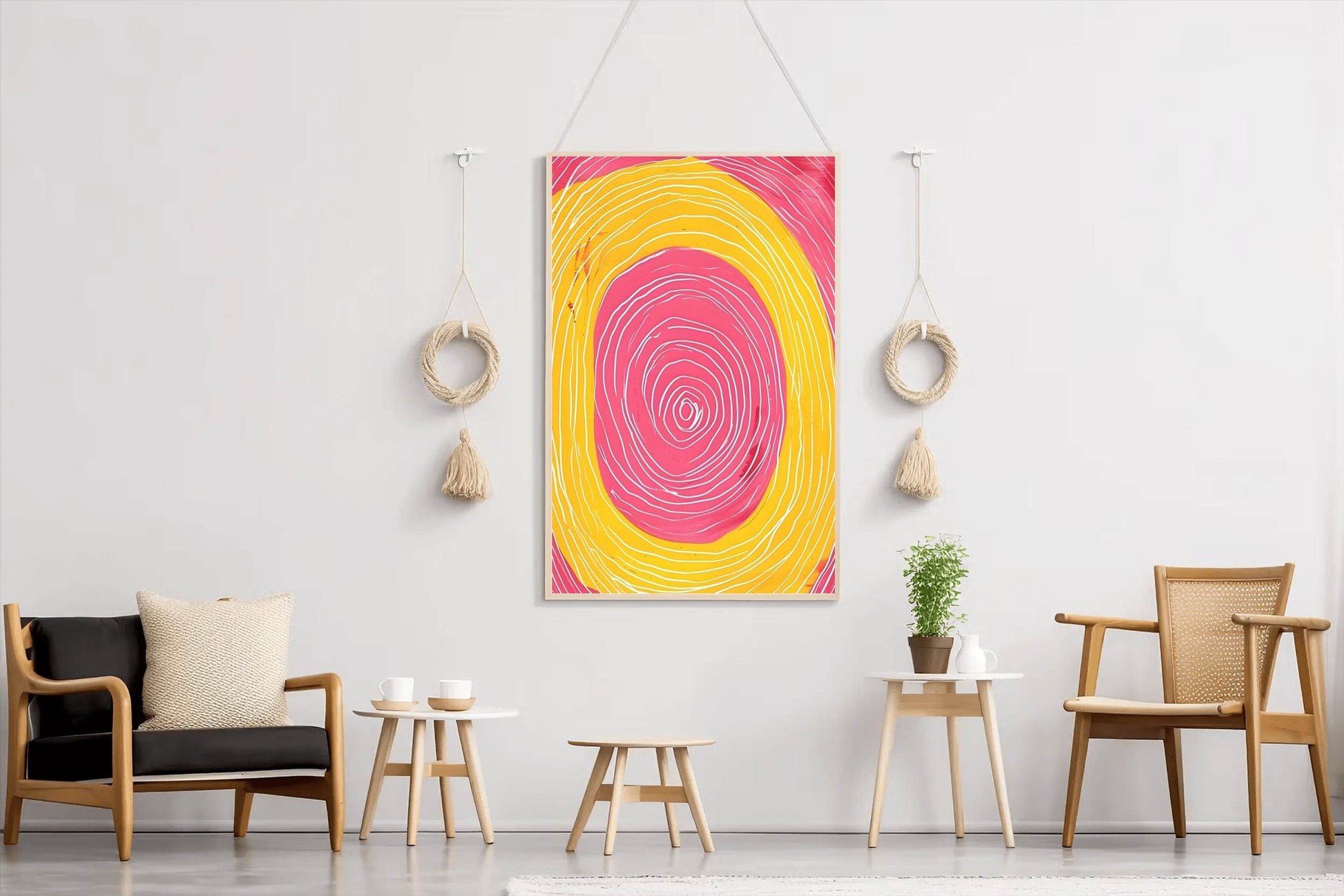 Yellow and Pink Swirl Digital Art - beink online art store