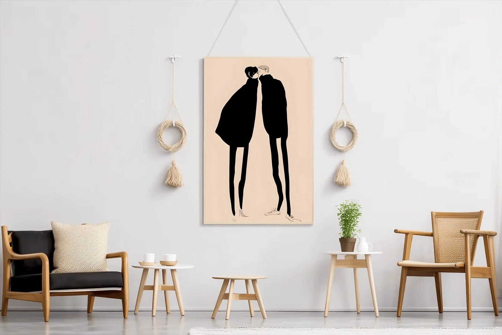 Couple Intimate Moment Modern Wall Art - beink online art store