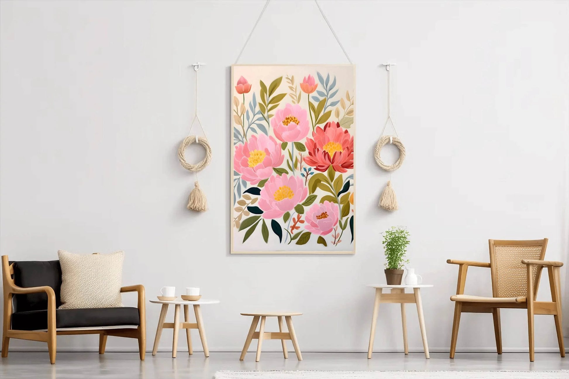 Watercolor Floral Background Wall Art - beink online art store