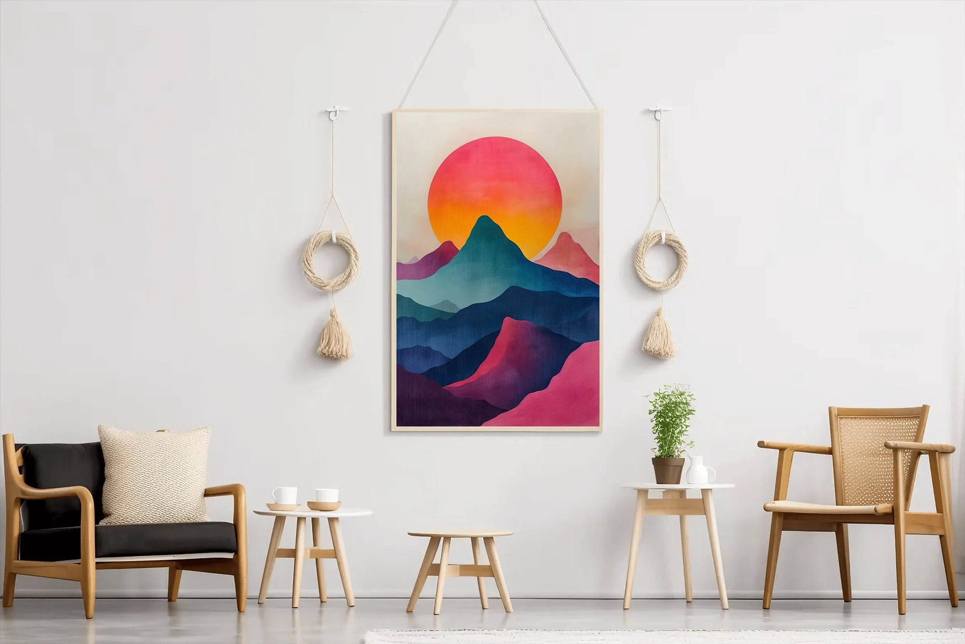 Oil Paint Rainbow Hills Modern Wall Art - beink online art store