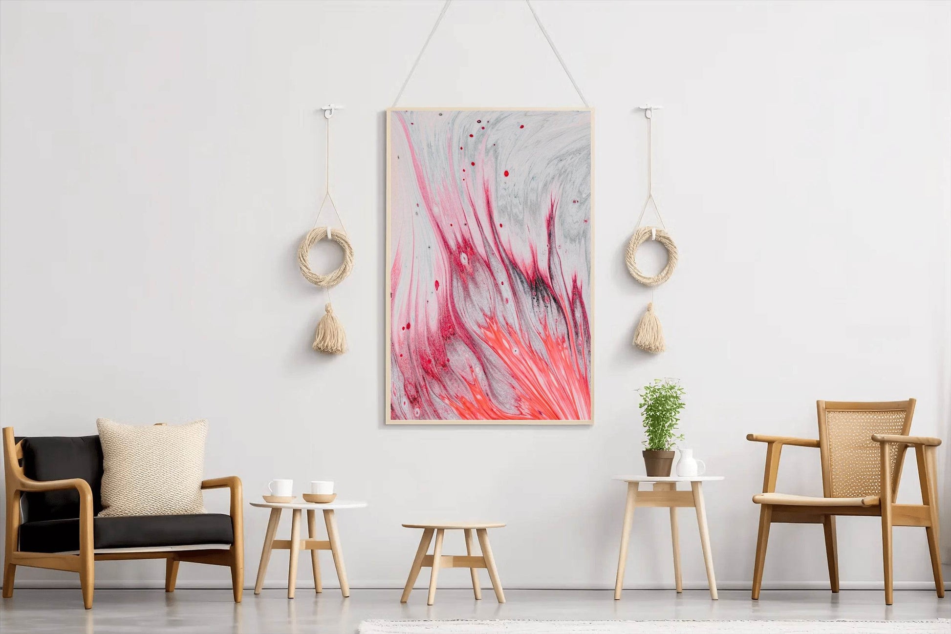 Smooth Long Run Elegent Brush Strokes Abstract Wall Art - beink online art store