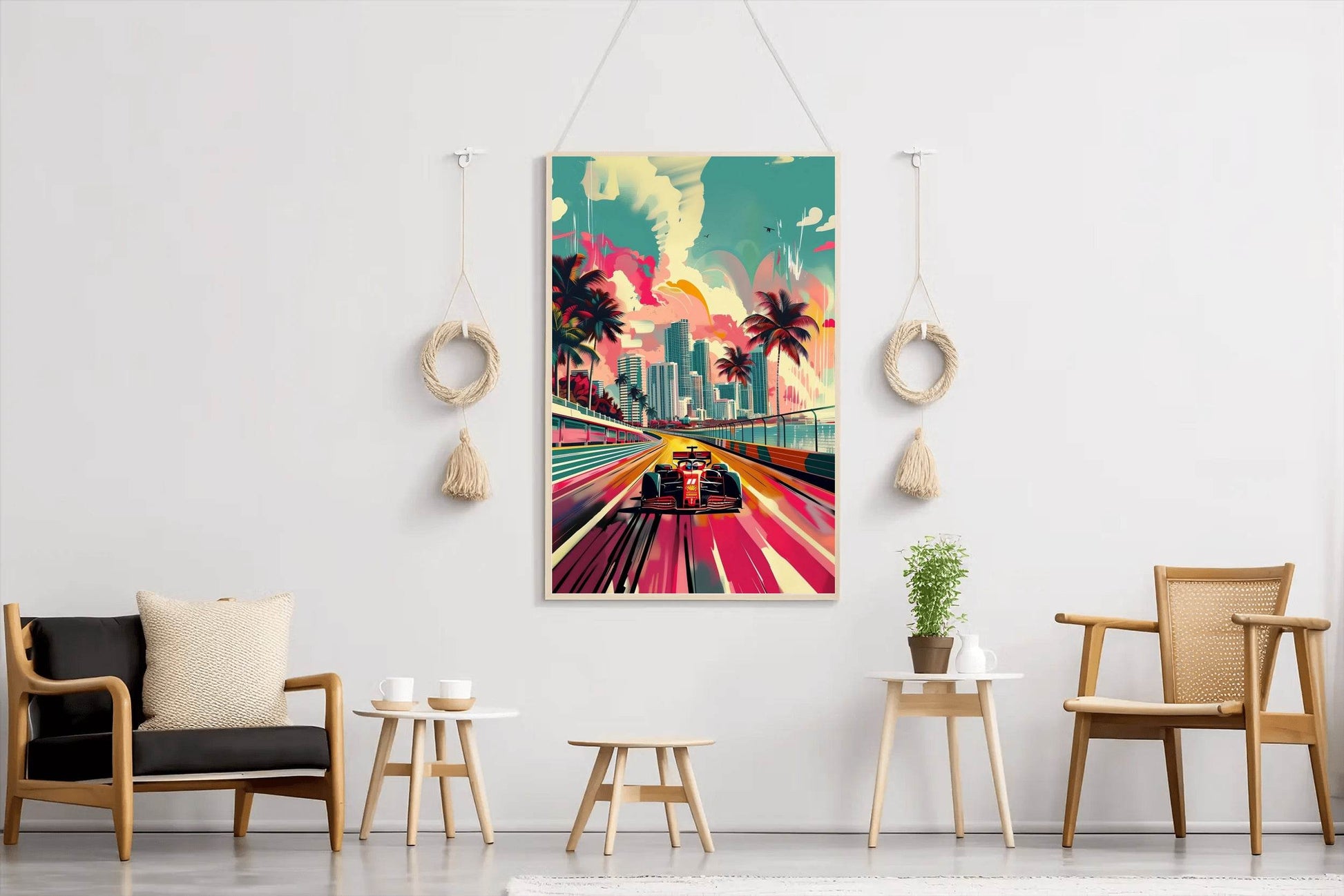 Formula 1 Watercolor Painting Wall Art - beink online art store