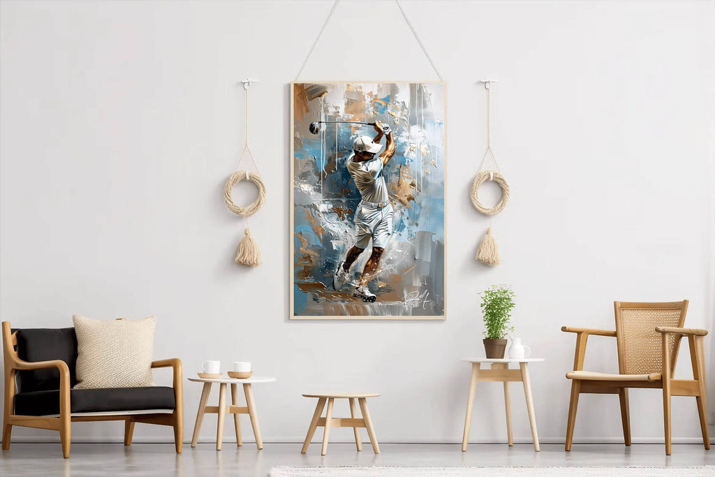 Master Flame Sports Aesthetic Wall Art Poster for Living Room, Home & Wall Decor Golf - beink online art store
