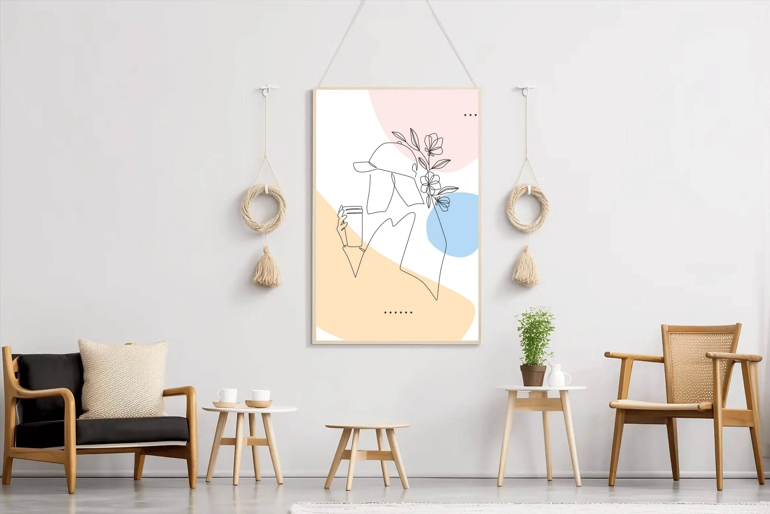Beautiful Woman Drinking Coffee Wall Art - beink online art store