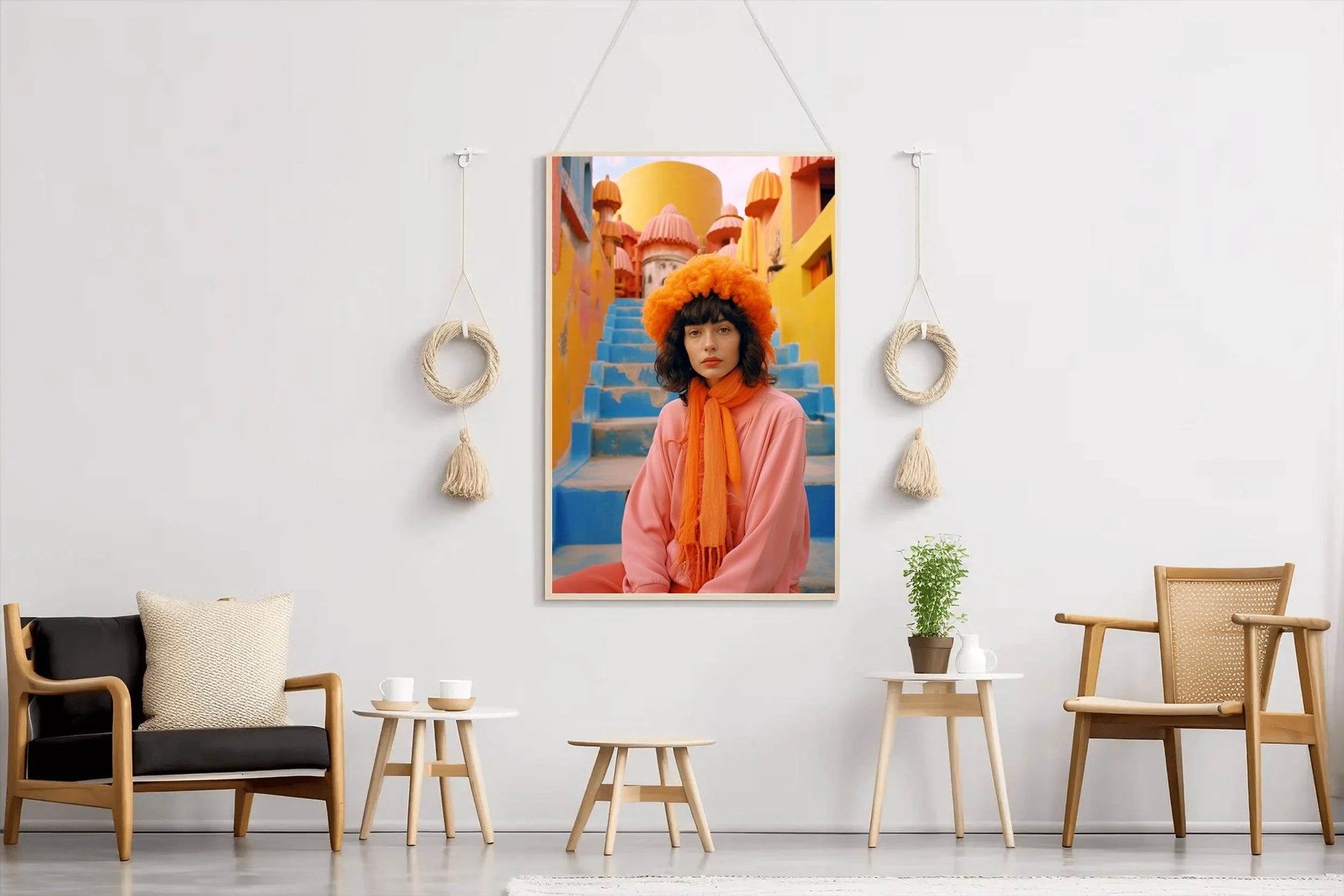 Moroccan Cotton Hat And Shawl Wall Art - beink online art store