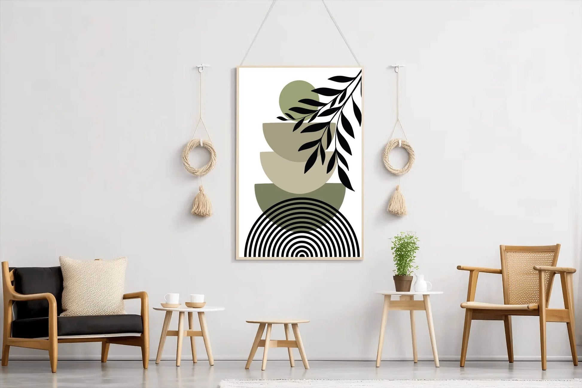 Abstract Leaves Branch Spiraled Circle ArtWork - beink online art store
