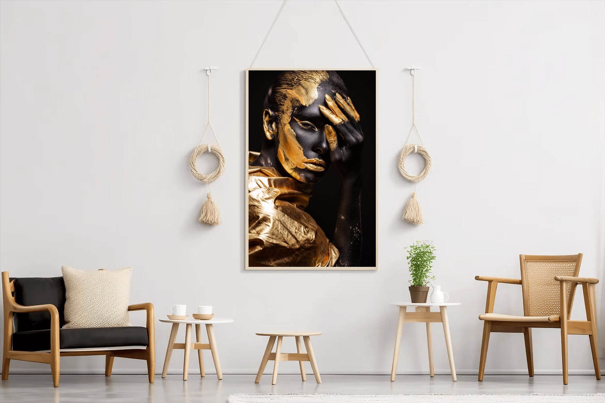 African Woman Gold $ Black Wall Art - beink online art store