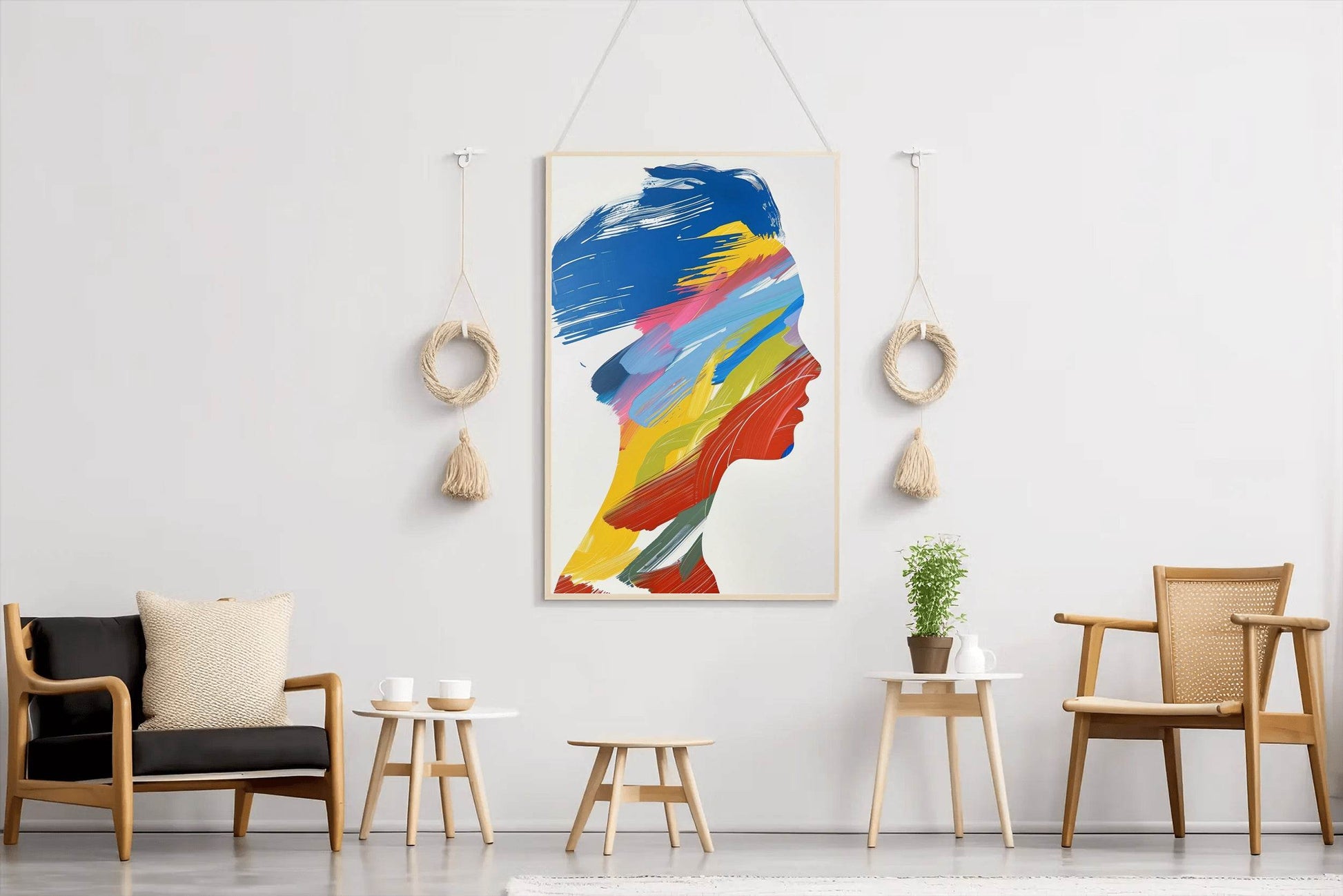 Color Portrait Of A Human Head Wall Art - beink online art store