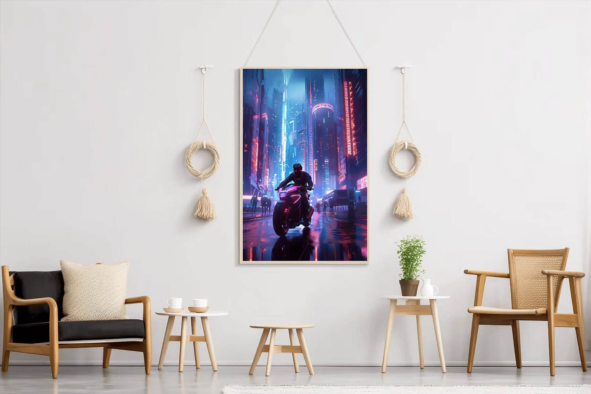Purple Motorcycle Wall Art - beink online art store