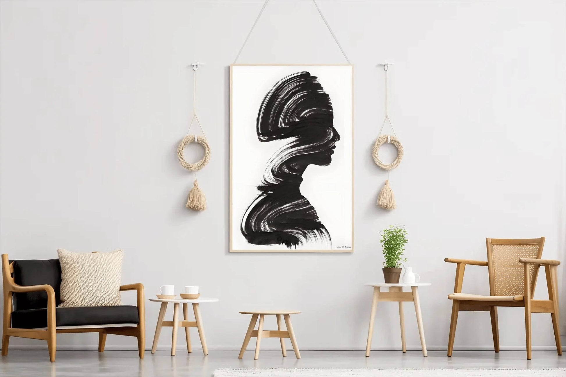Women Image With Brush Strokes Modern Wall Art - beink online art store