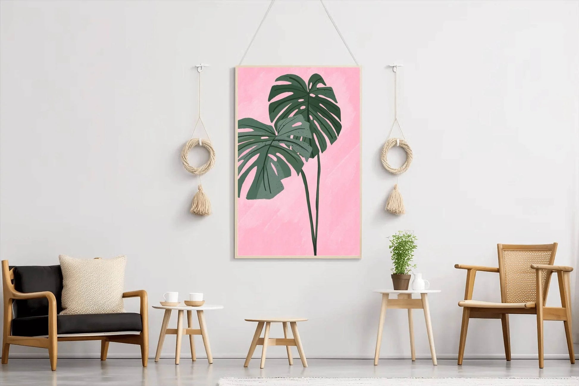 Monstera Deliciosa Plant Drawing Wall Art - beink online art store