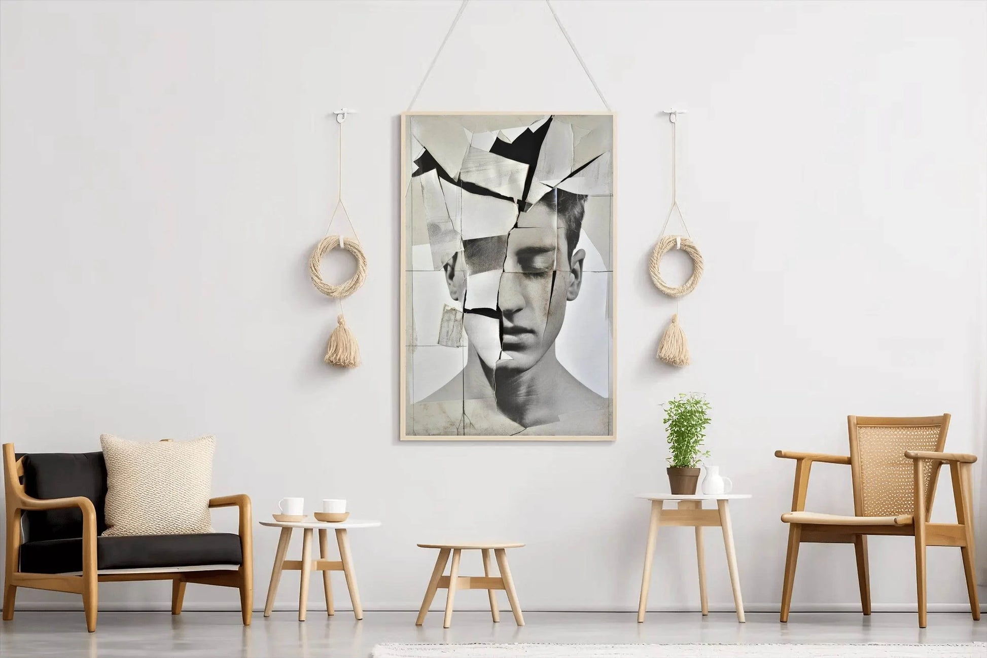 Torn Portrait of Men Face Digital Art - beink online art store