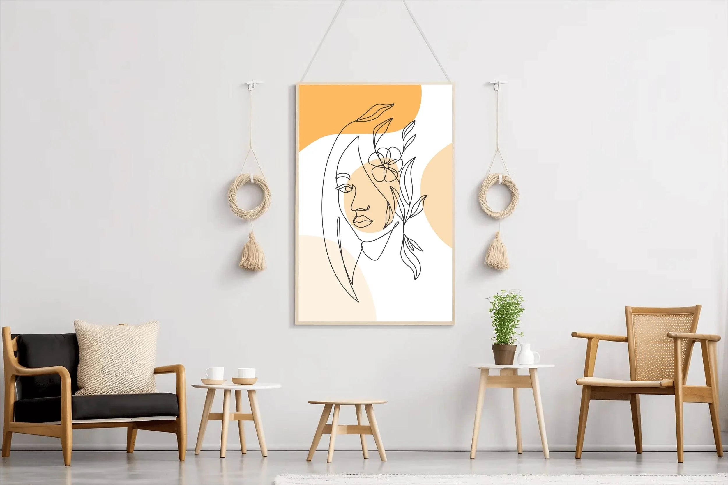 Minimal Flower Crown Design Wall Art - beink online art store
