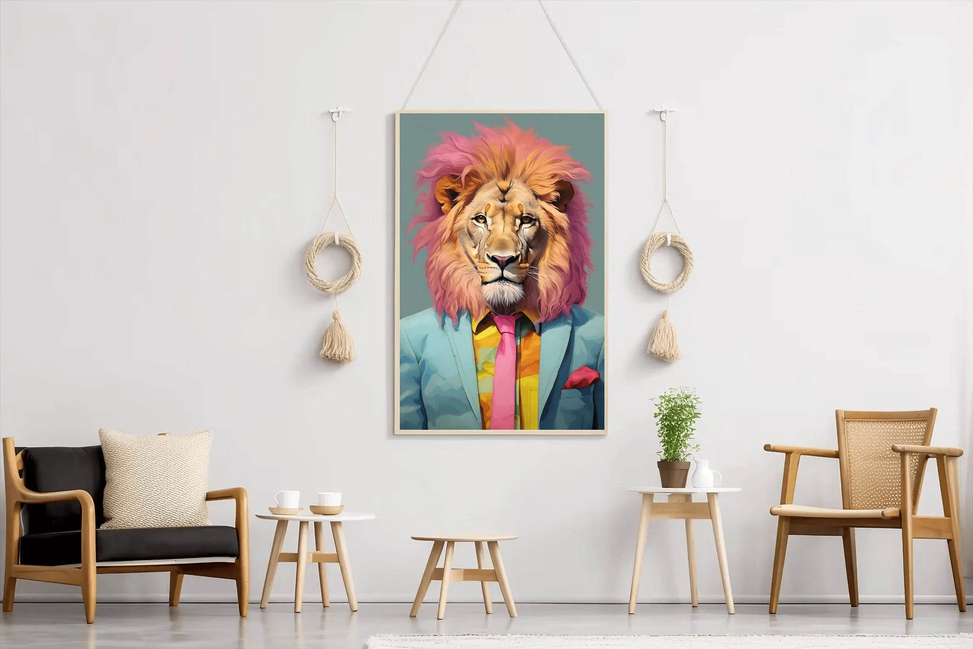Colorful Painting of Lion Wearning Suit - beink online art store