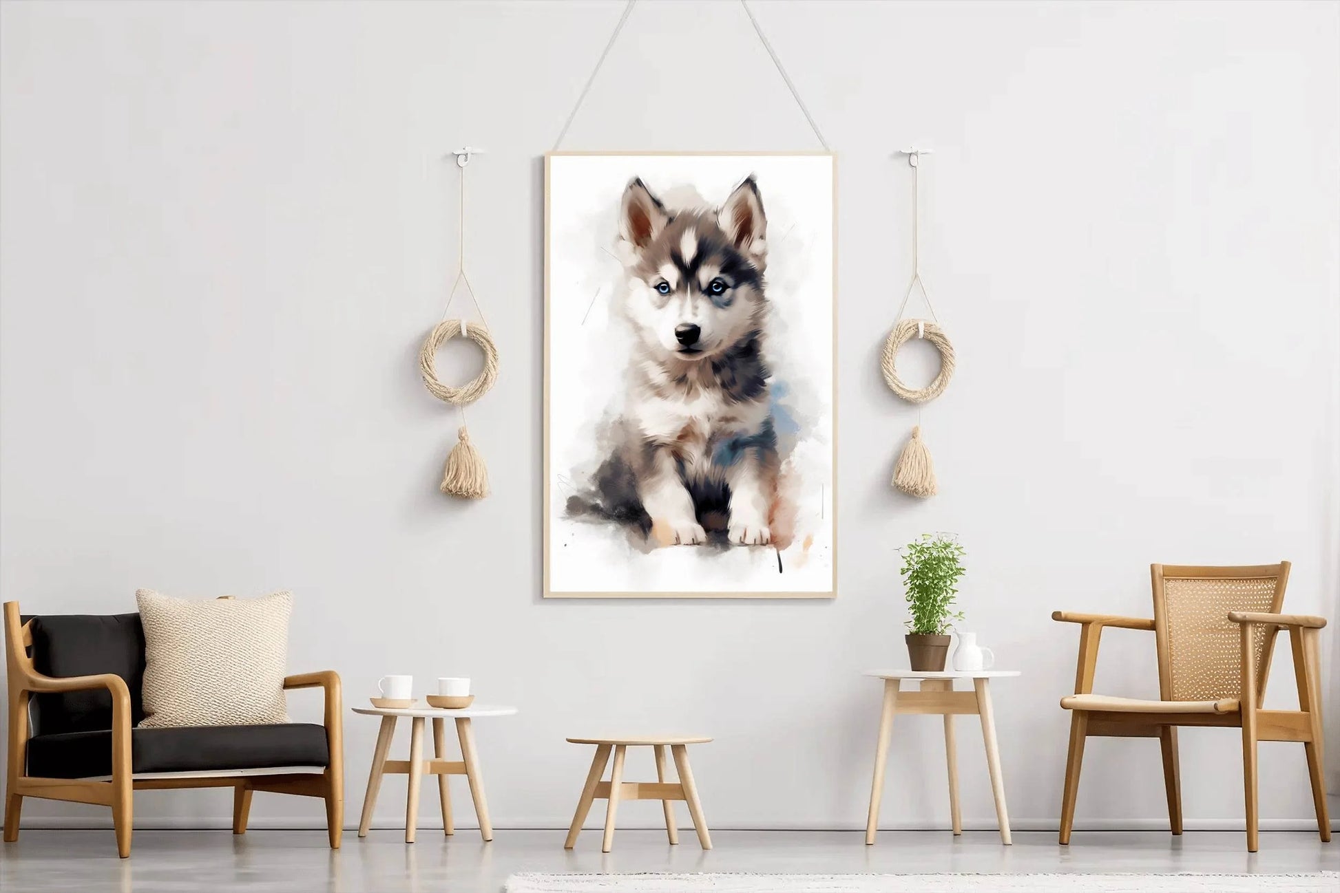 Watercolor Painting of Siberian Husky - beink online art store
