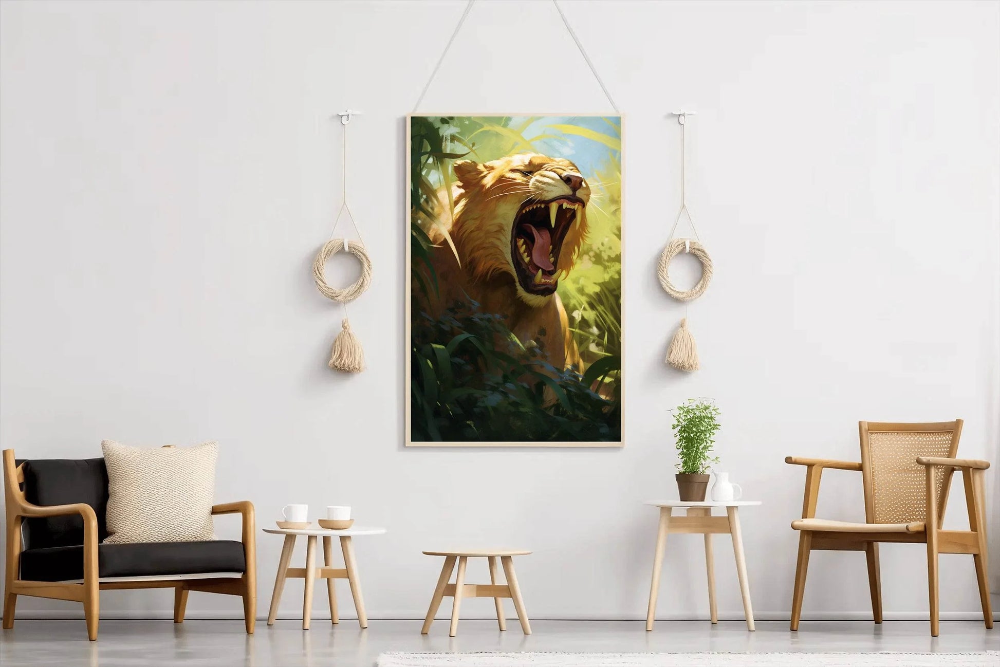 Digital Style Lion Animal Wall Art - beink online art store