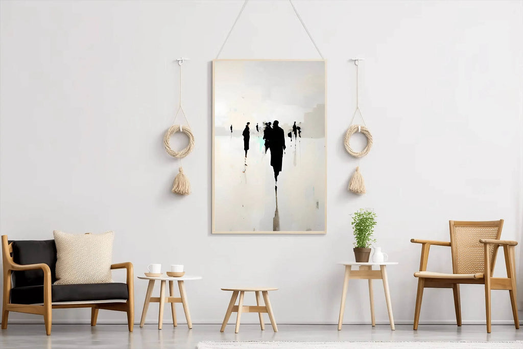 Black Foggy Figures Modern Wall Art - beink online art store