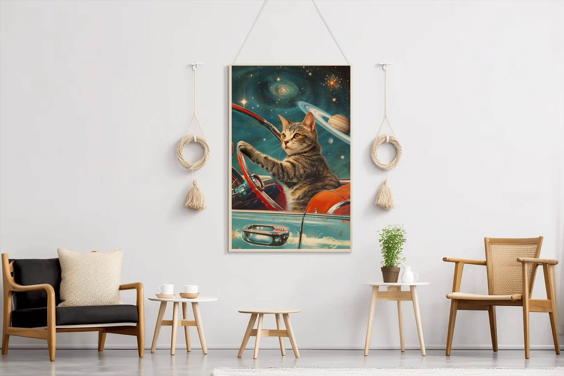 Driving A Cat in Space Wall Art - beink online art store