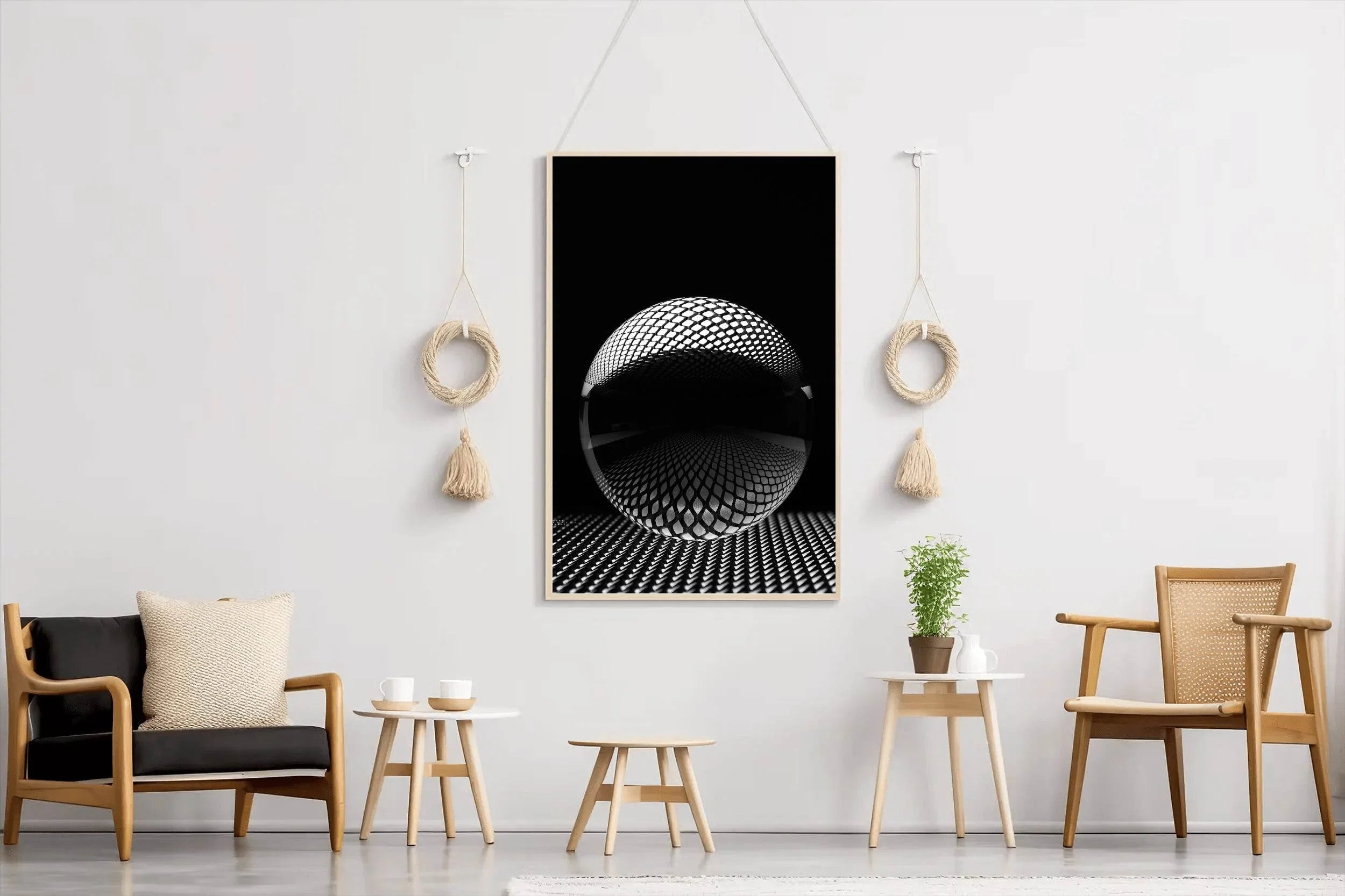 Lense Ball Black & White Wall Art - beink online art store