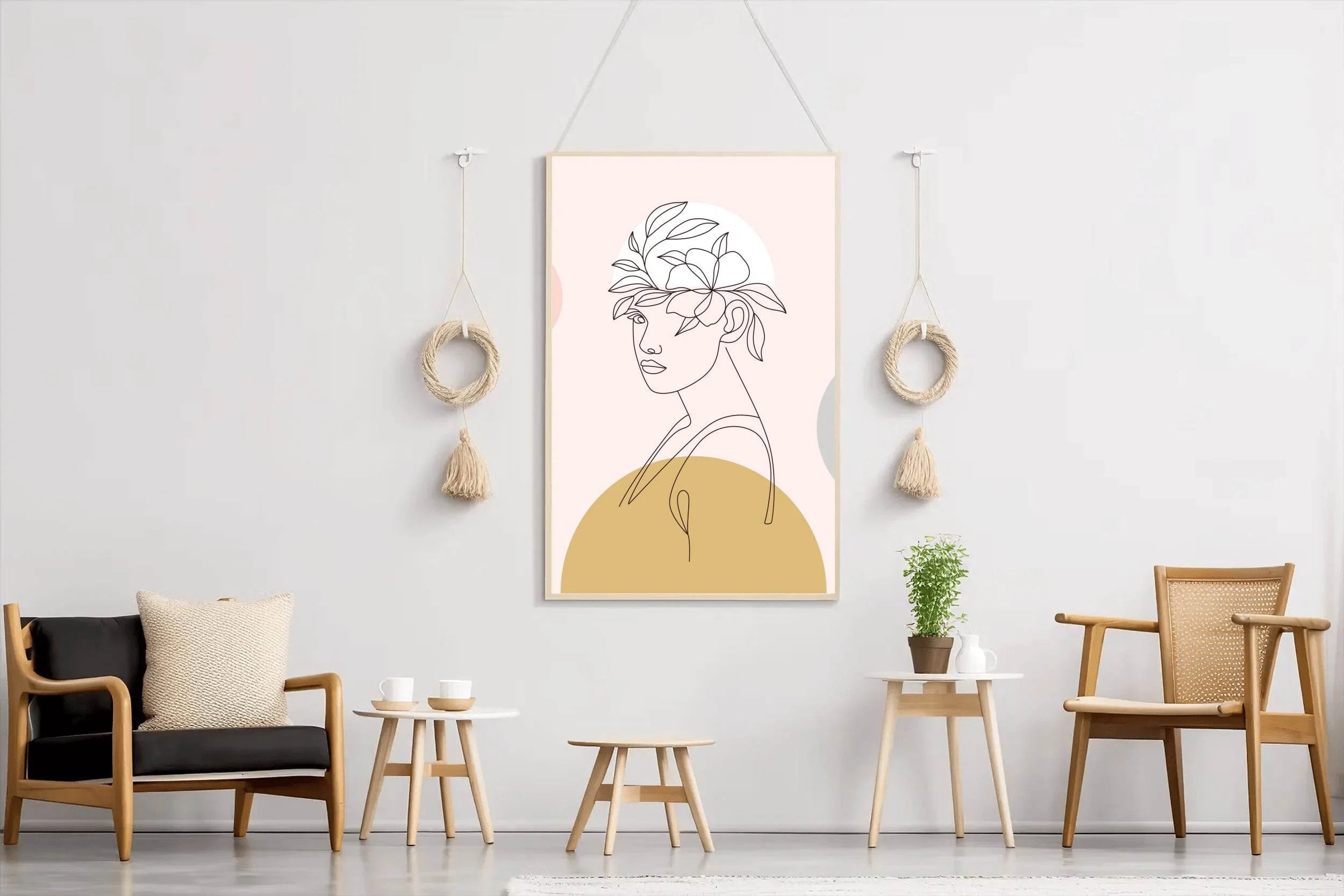 Minimal Design of Beautiful Head Flower Wall Art - beink online art store