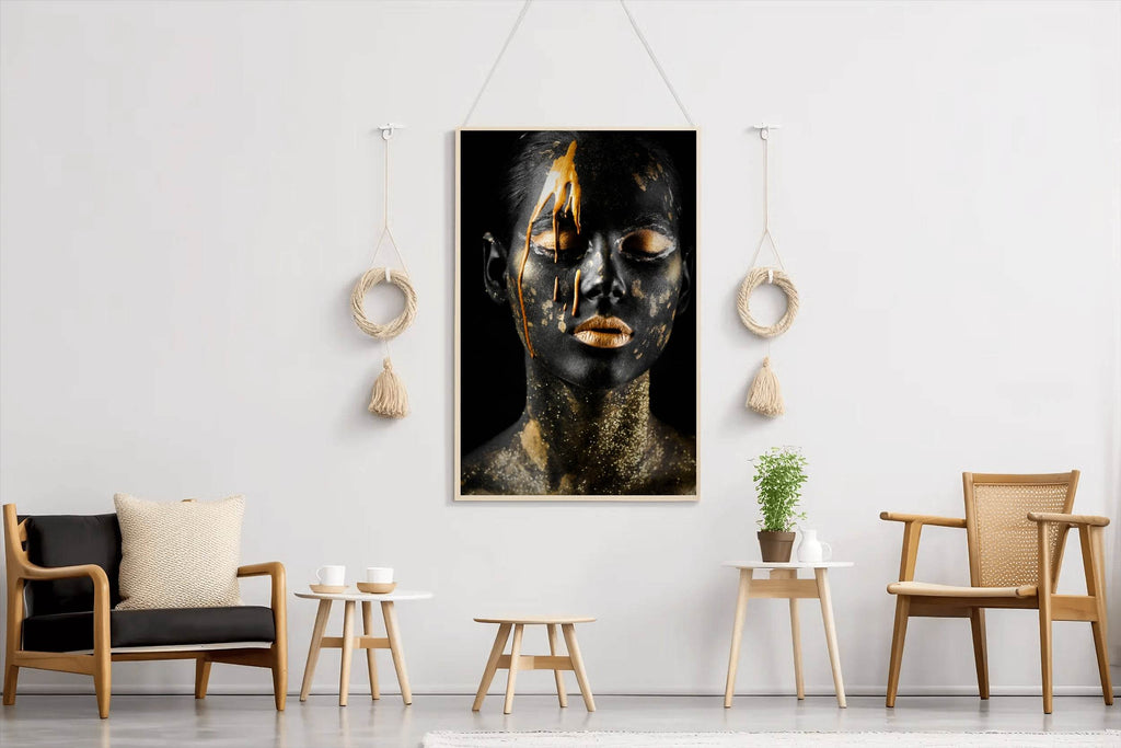 Black Woman Adorned in Gold Wall Art - beink online art store