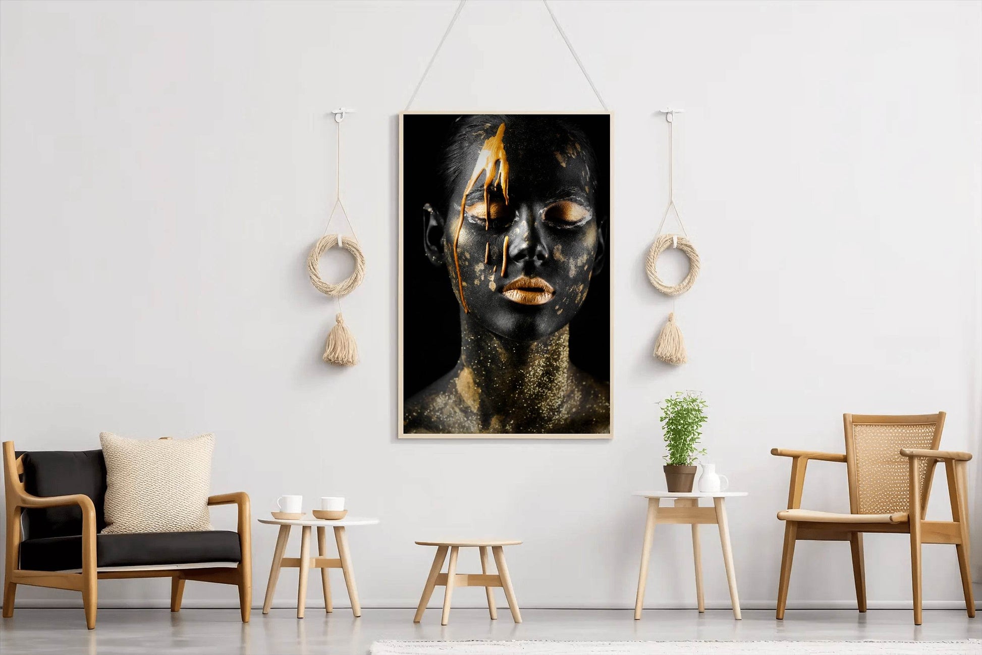 Black Woman Adorned in Gold Wall Art - beink online art store
