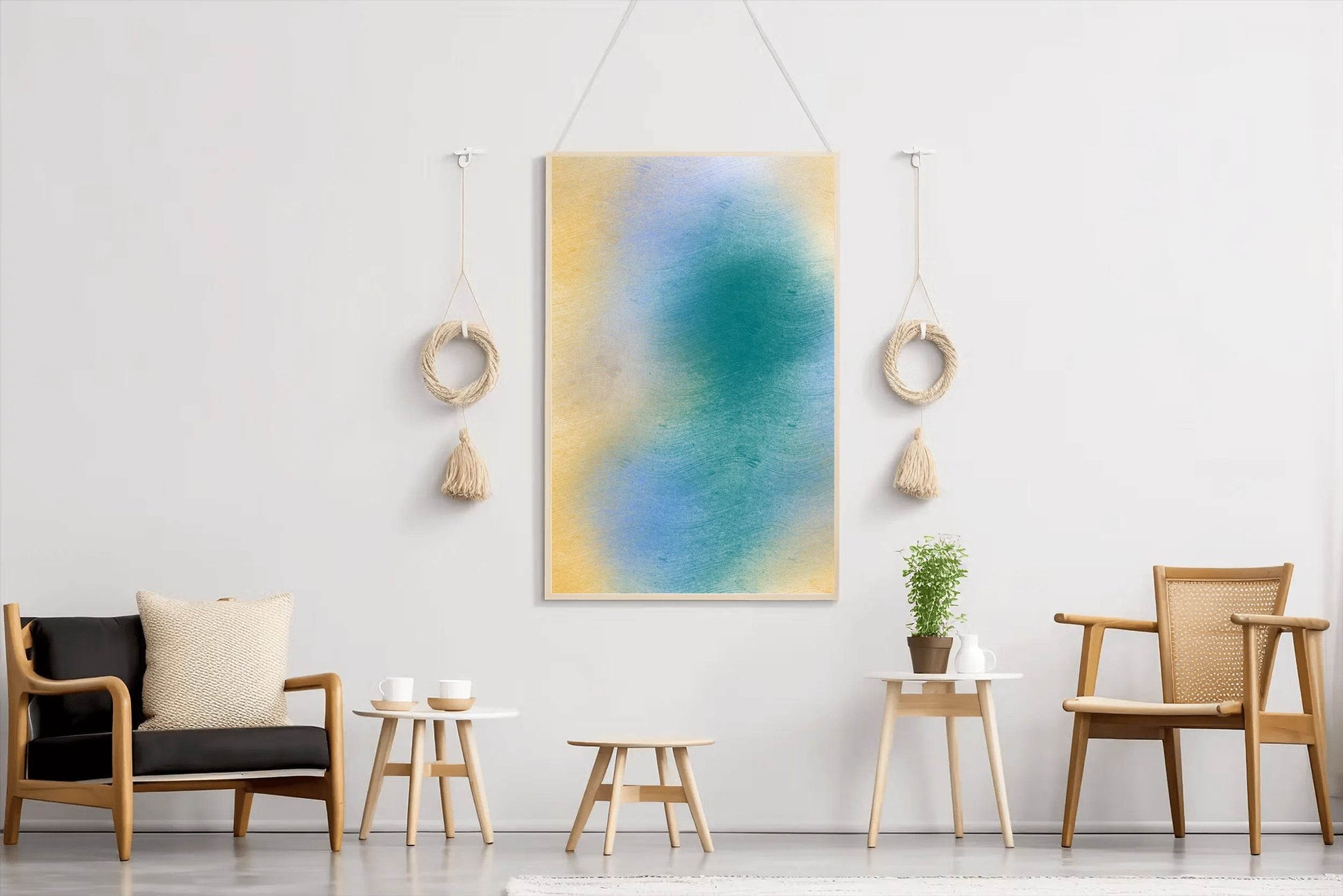 Green Blue Brown Matte Background Wall Art - beink online art store