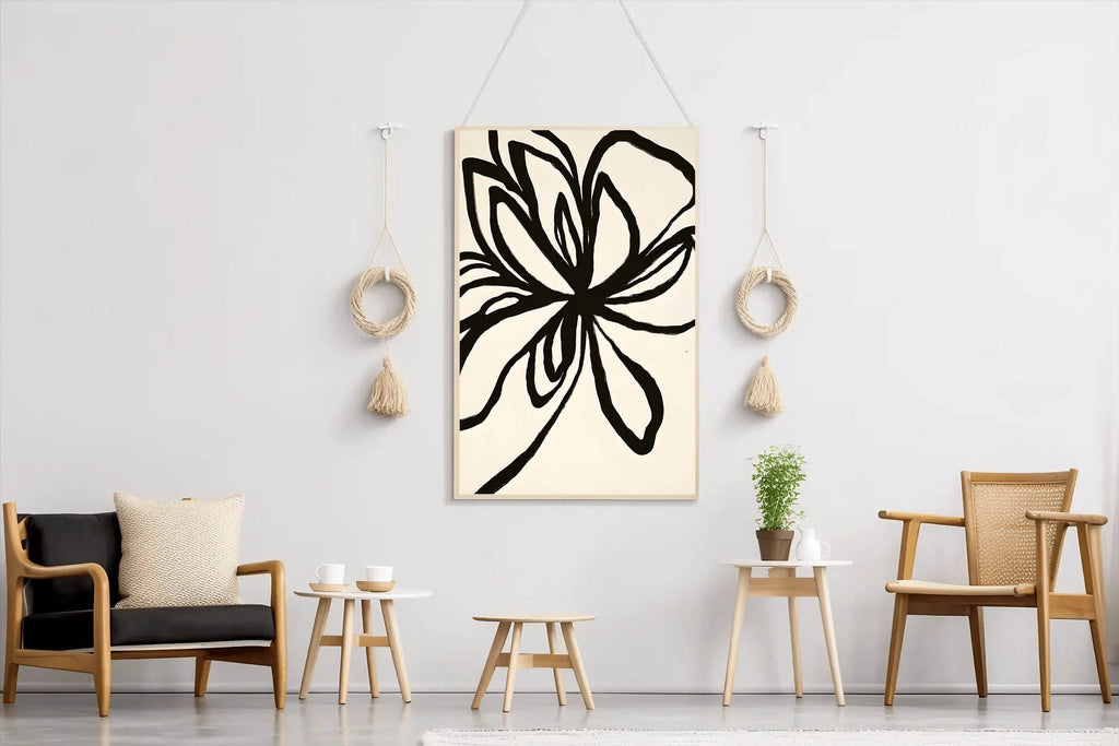 Abstract Black Floral Modern Wall Art - beink online art store