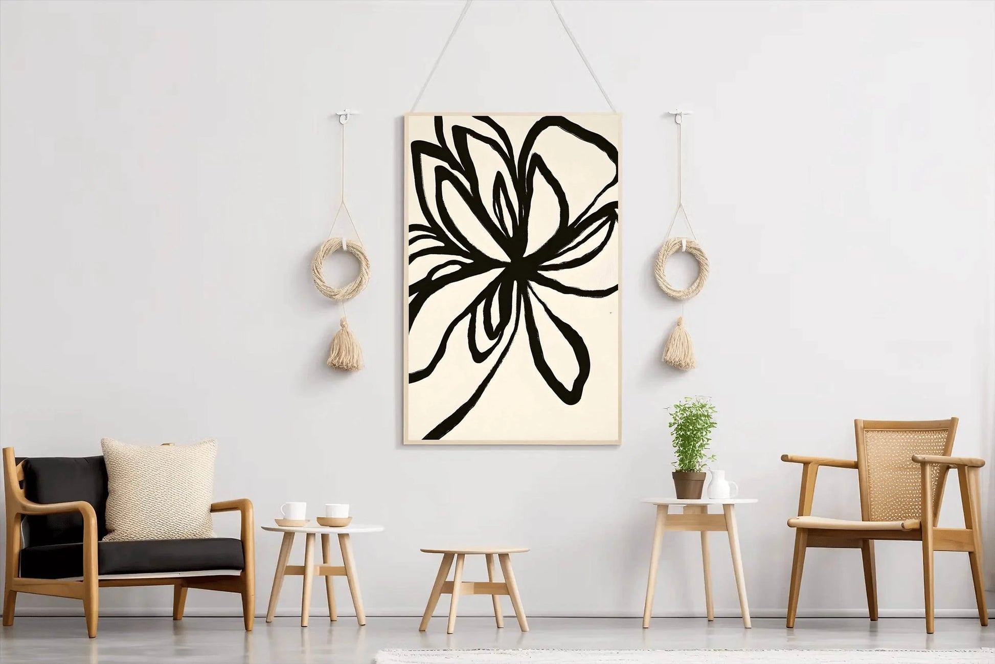 Abstract Black Floral Modern Wall Art - beink online art store