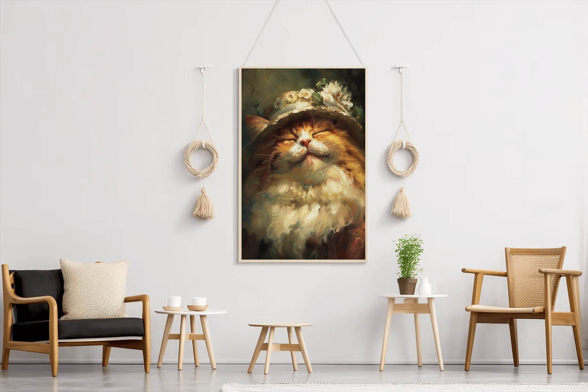 Watercolor Brush Strokes Sleeping Cat Painting - beink online art store