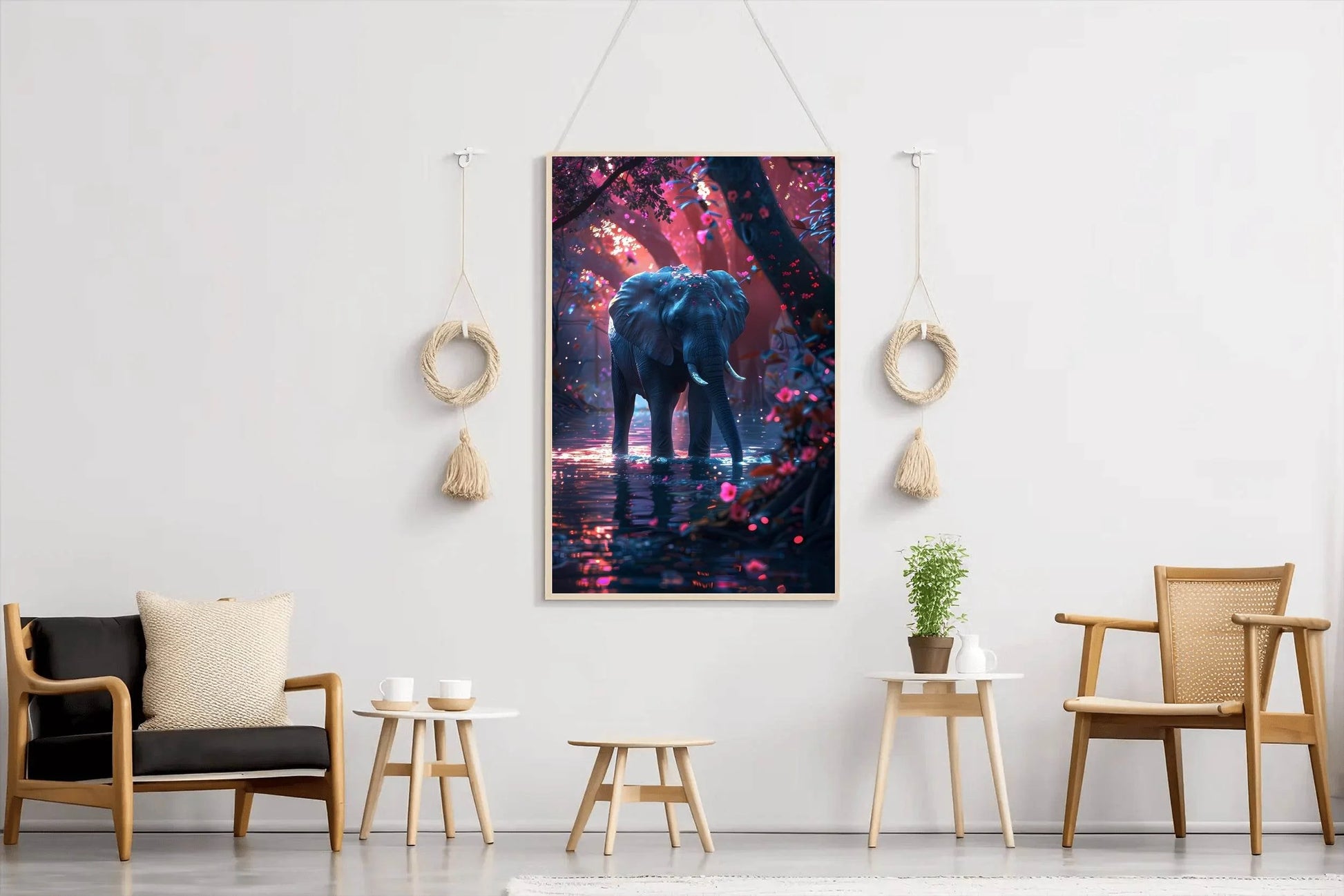 Abstract African Bush Elephant Animal Wall Art - beink online art store