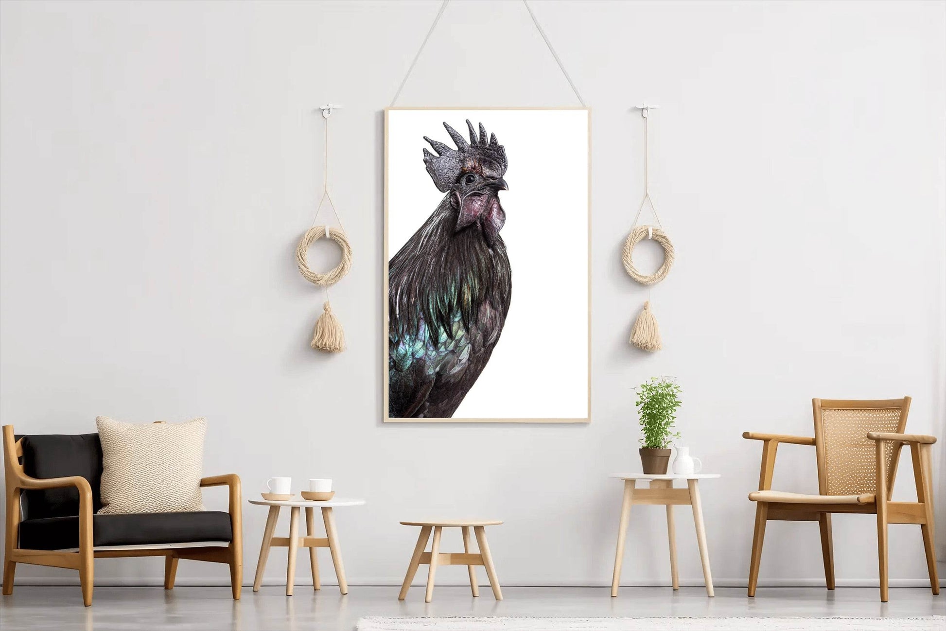 Ayam Cemani Bird Wall Art - beink online art store