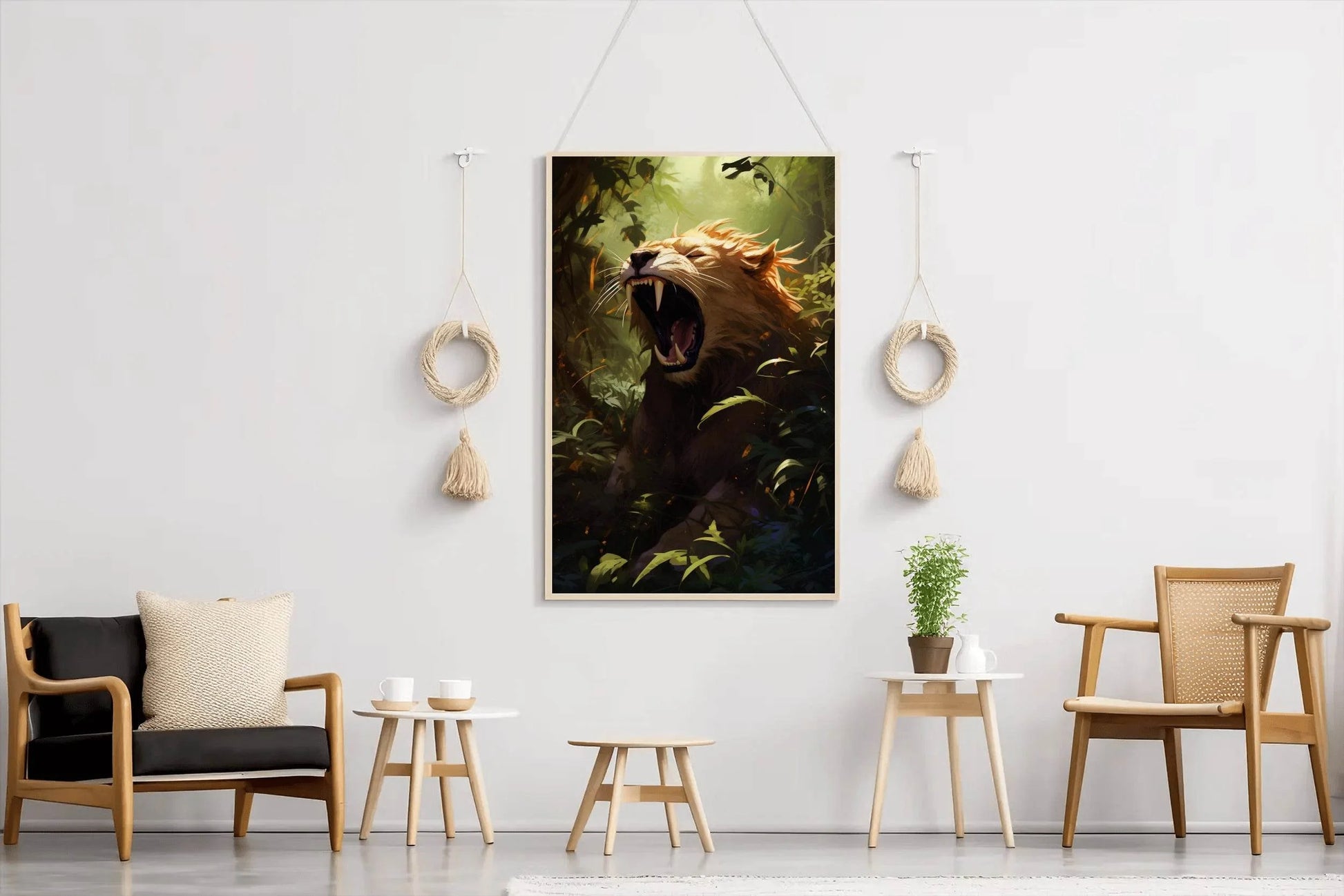 Roaring Liger Animal Wall Art - beink online art store